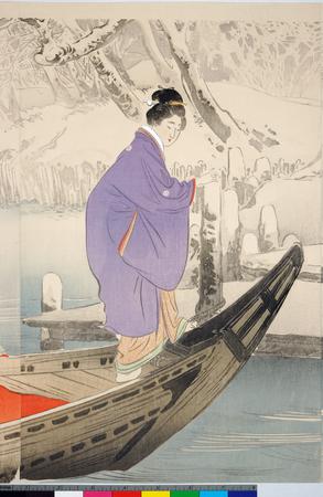 墨堤の雪景; 美人名所合