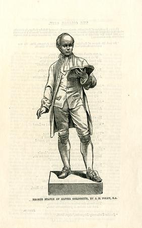 Portrait of Oliver Goldsmith after his statue by Foley by After: John Henry Foley